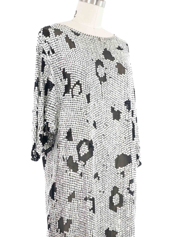 1980s Leopard Sequined Shift Dress Dress arcadeshops.com