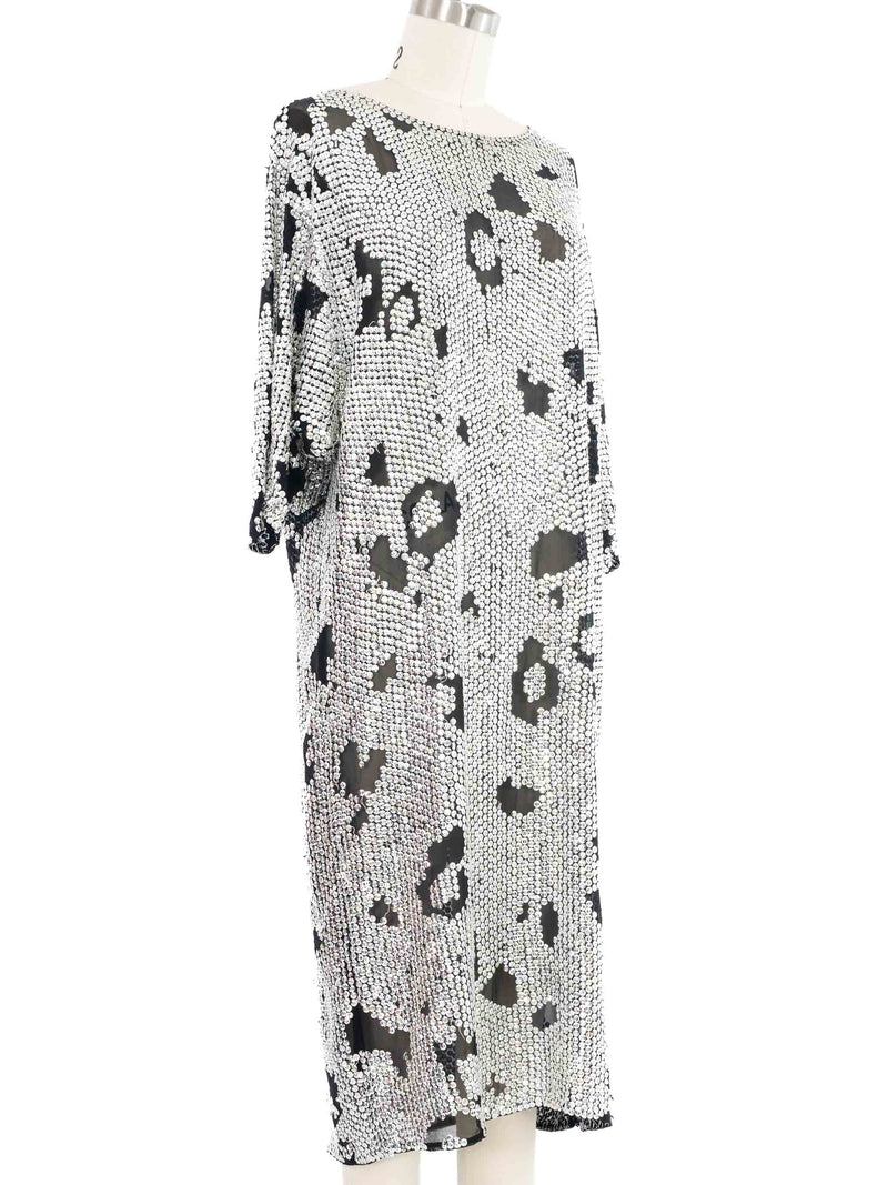 1980s Leopard Sequined Shift Dress Dress arcadeshops.com