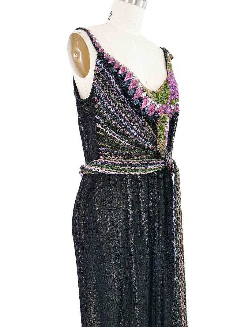 Mali Metallic Knit Beaded Dress Dress arcadeshops.com
