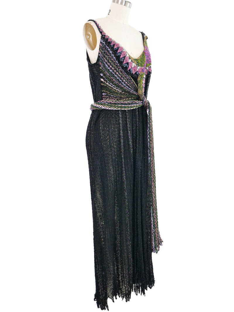 Mali Metallic Knit Beaded Dress Dress arcadeshops.com