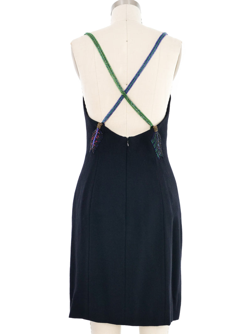 Bob Mackie Black Beaded Strap Dress Dress arcadeshops.com