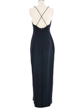 Geoffrey Beene Metallic Blue Accented Gown Ensemble Dress arcadeshops.com