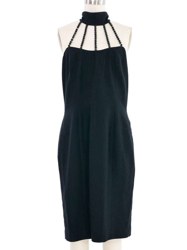 Bill Blass Beaded Cage Neckline Dress Dress arcadeshops.com