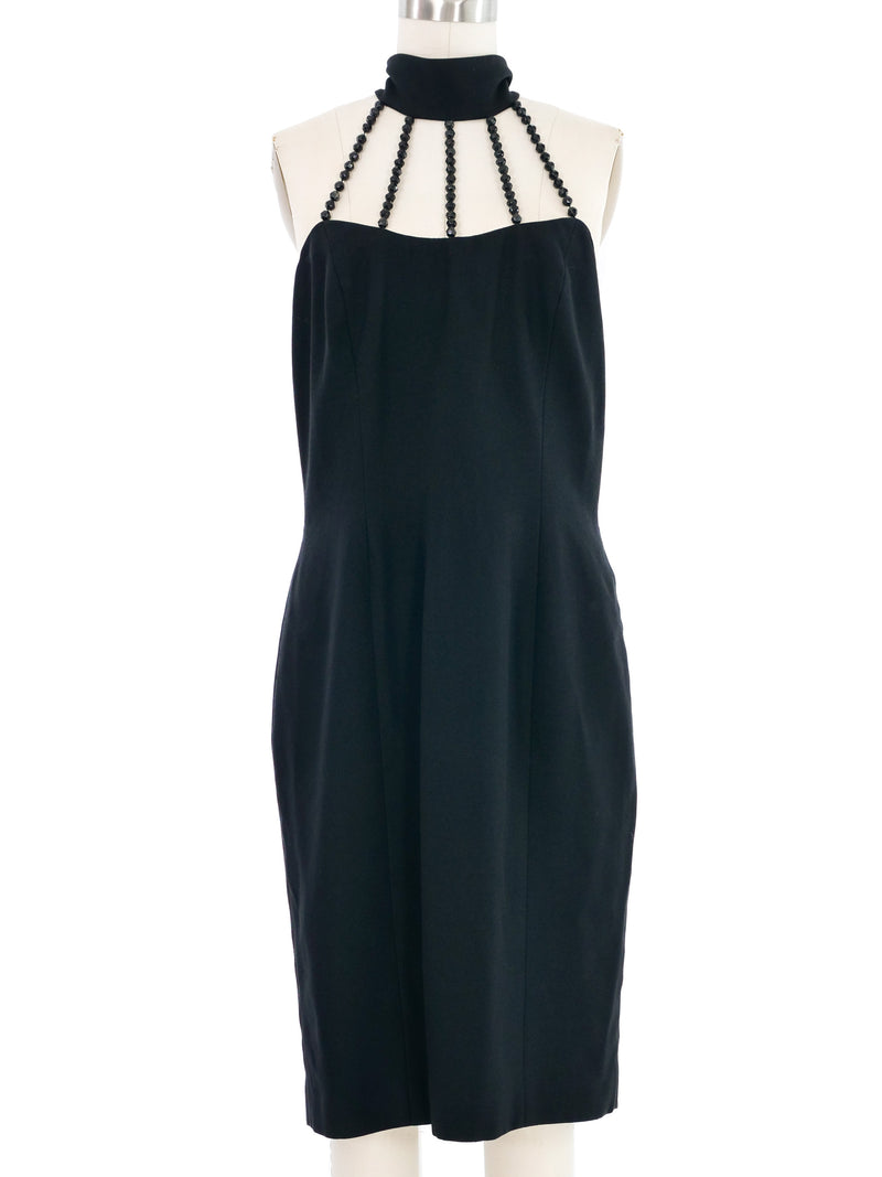 Bill Blass Beaded Cage Neckline Dress Dress arcadeshops.com