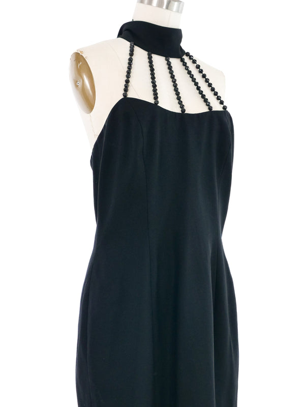 Bill Blass Beaded Cage Neckline Dress Dress arcadeshops.com