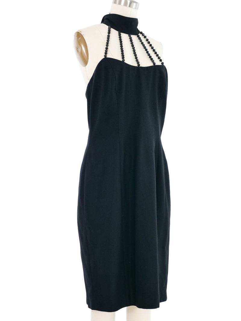 Bill Blass Beaded Cage Neckline Dress Dress arcadeshops.com