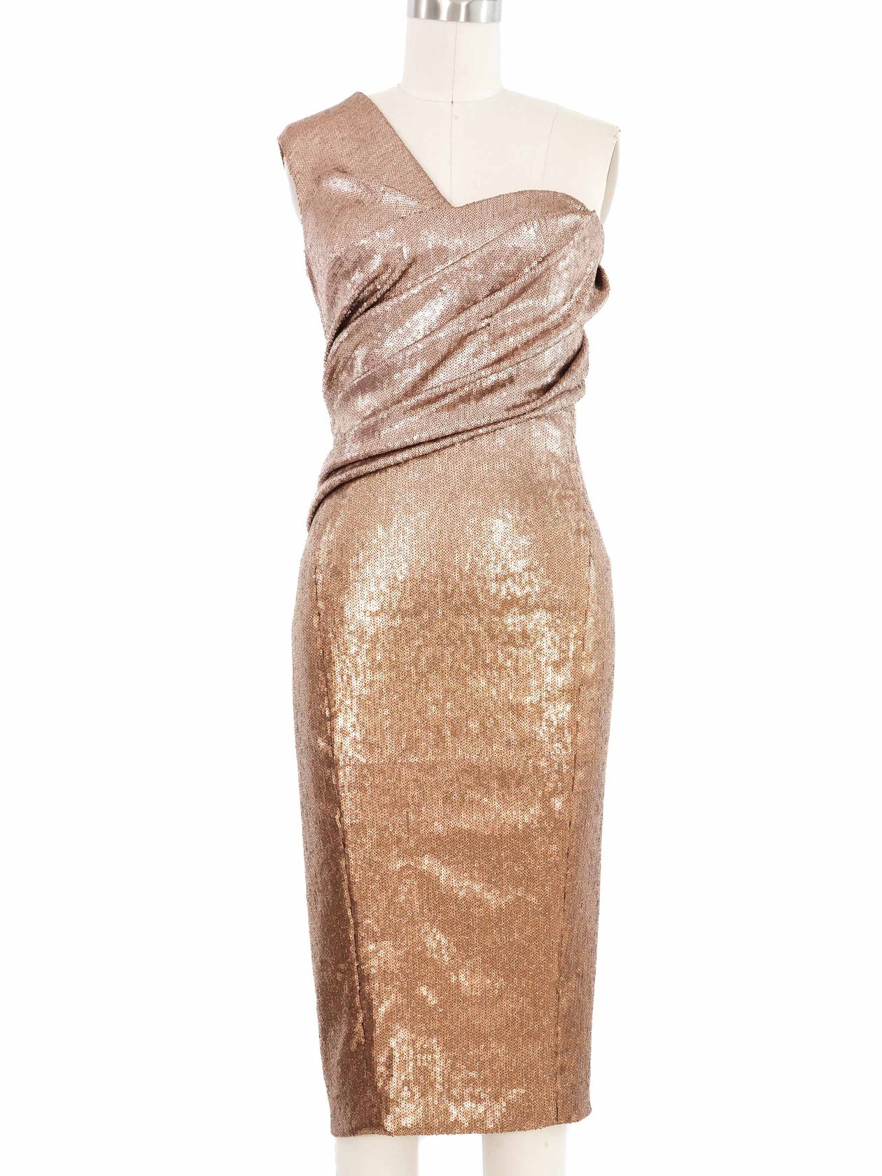 Donna Karan Goldtone Gradient Sequin Dress