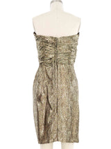 1980s Victor Costa Goldtone Lame Scale Dress Dress arcadeshops.com