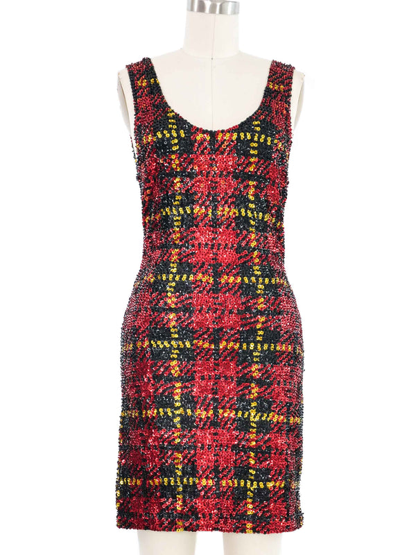 Plaid Sequin Mini Dress Dress arcadeshops.com
