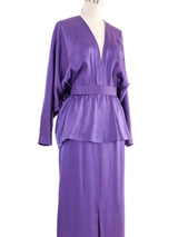 Pauline Trigere Purple Silk Ensemble Dress arcadeshops.com