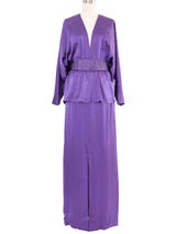 Pauline Trigere Purple Silk Ensemble Dress arcadeshops.com