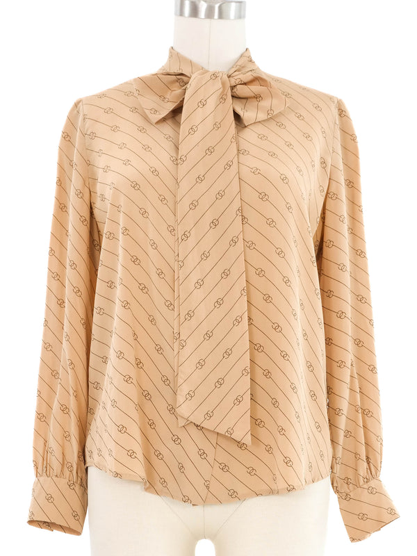 Gucci Silk Monogram Blouse