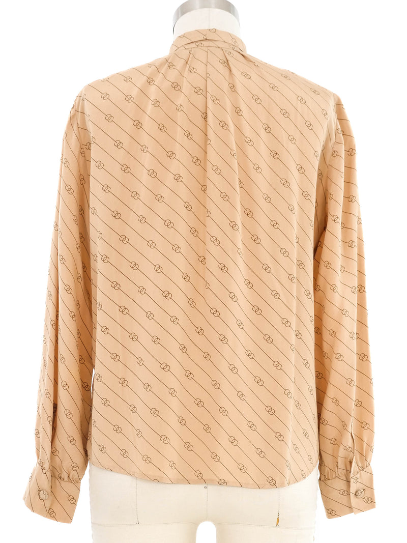 Gucci Silk Monogram Blouse