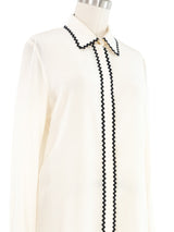 2015 Gucci Rick Rack Trimmed Blouse Top arcadeshops.com