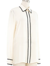 2015 Gucci Rick Rack Trimmed Blouse Top arcadeshops.com