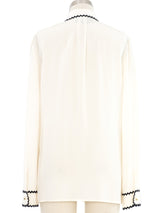 2015 Gucci Rick Rack Trimmed Blouse Top arcadeshops.com