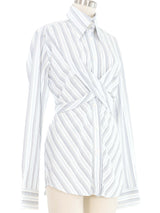 2003 Dolce & Gabbana Striped Tie Front Blouse Top arcadeshops.com