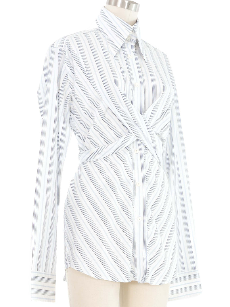 2003 Dolce & Gabbana Striped Tie Front Blouse Top arcadeshops.com