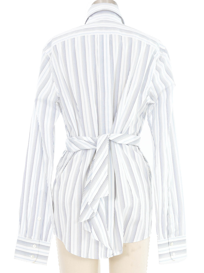 2003 Dolce & Gabbana Striped Tie Front Blouse Top arcadeshops.com