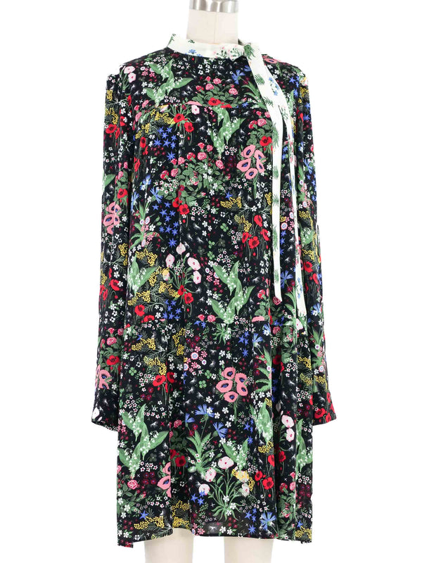 Valentino Celia Birtwell Floral Silk Babydoll Dress