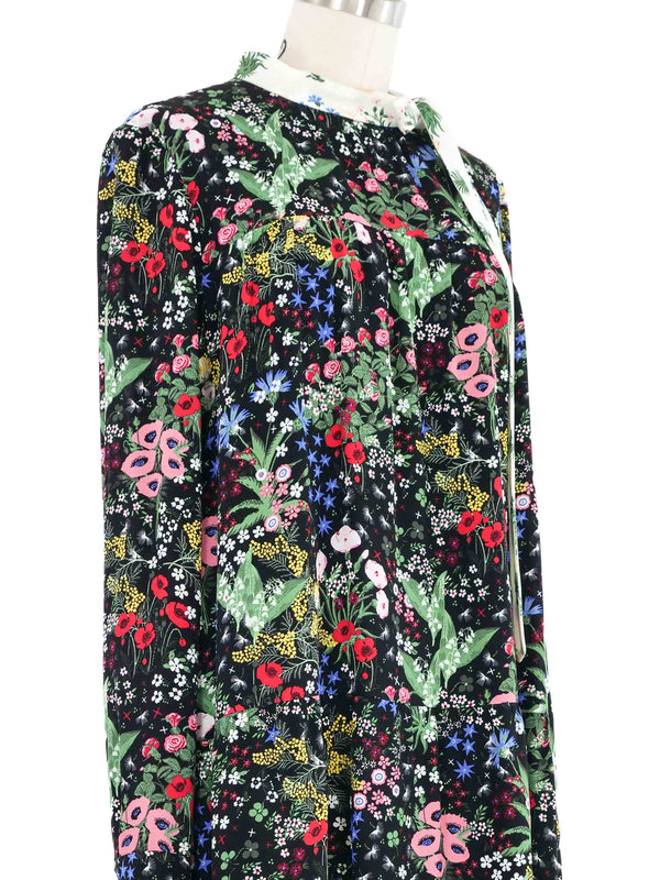 Valentino Celia Birtwell Floral Silk Babydoll Dress