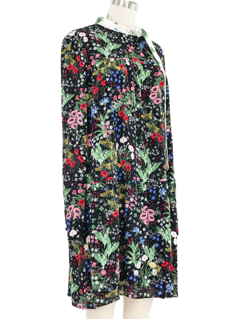 Valentino Celia Birtwell Floral Silk Babydoll Dress