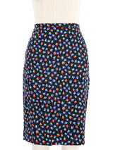 1980s Yves Saint Laurent Floral Printed Skirt Ensemble Suit arcadeshops.com