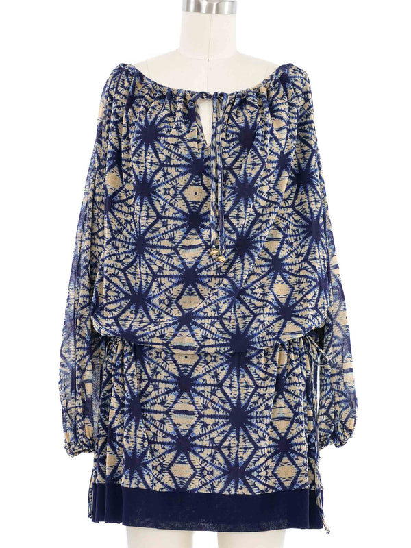 Jean Paul Gaultier Printed Tie Waist Mini Dress
