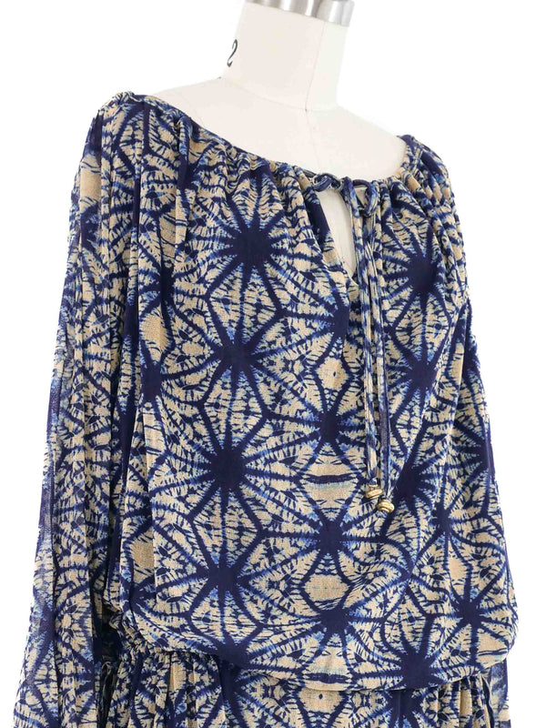 Jean Paul Gaultier Printed Tie Waist Mini Dress