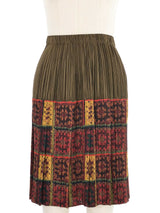 Issey Miyake Pleats Please Granny Square Print Skirt Ensemble Suit arcadeshops.com