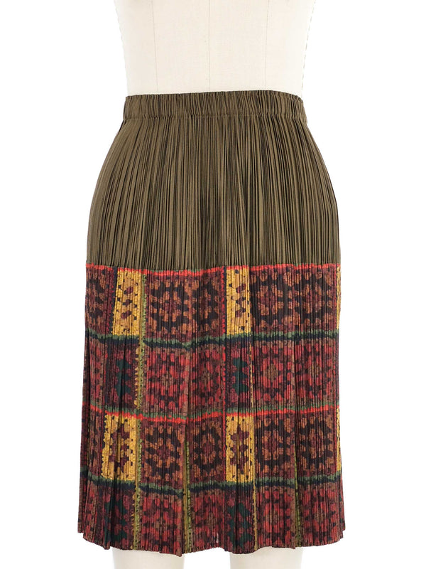 Issey Miyake Pleats Please Granny Square Print Skirt Ensemble Suit arcadeshops.com