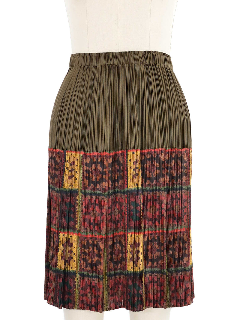 Issey Miyake Pleats Please Granny Square Print Skirt Ensemble Suit arcadeshops.com