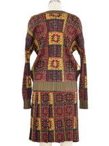 Issey Miyake Pleats Please Granny Square Print Skirt Ensemble Suit arcadeshops.com