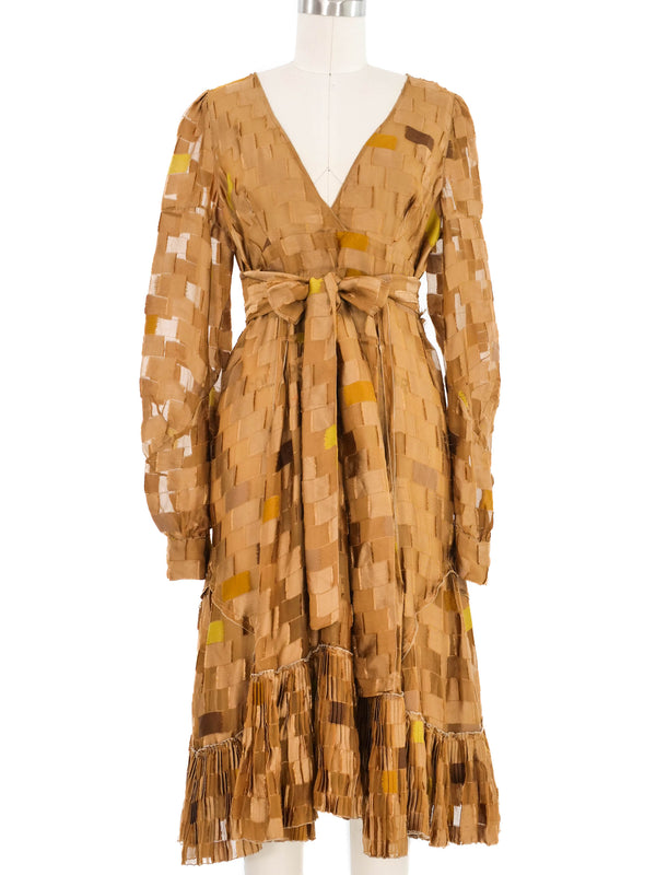 Prada Checkered Burnout Chiffon Dress