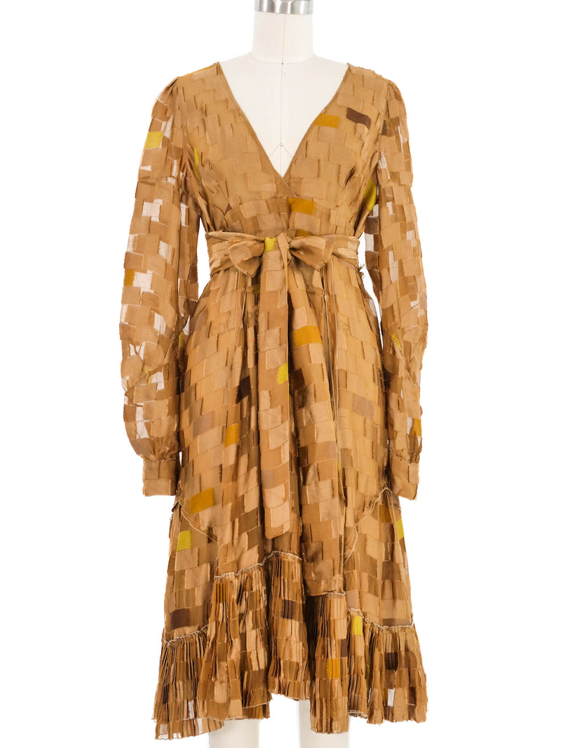 Prada Checkered Burnout Chiffon Dress Dress arcadeshops.com