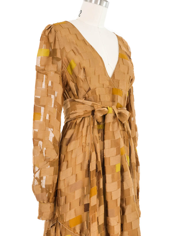 Prada Checkered Burnout Chiffon Dress