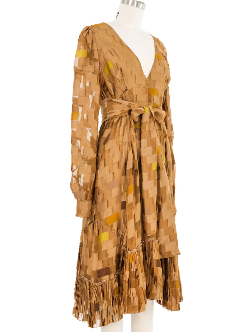 Prada Checkered Burnout Chiffon Dress Dress arcadeshops.com