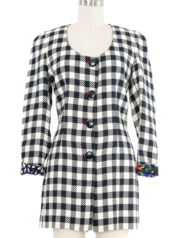 1980s Gianni Versace Houndstooth Blazer