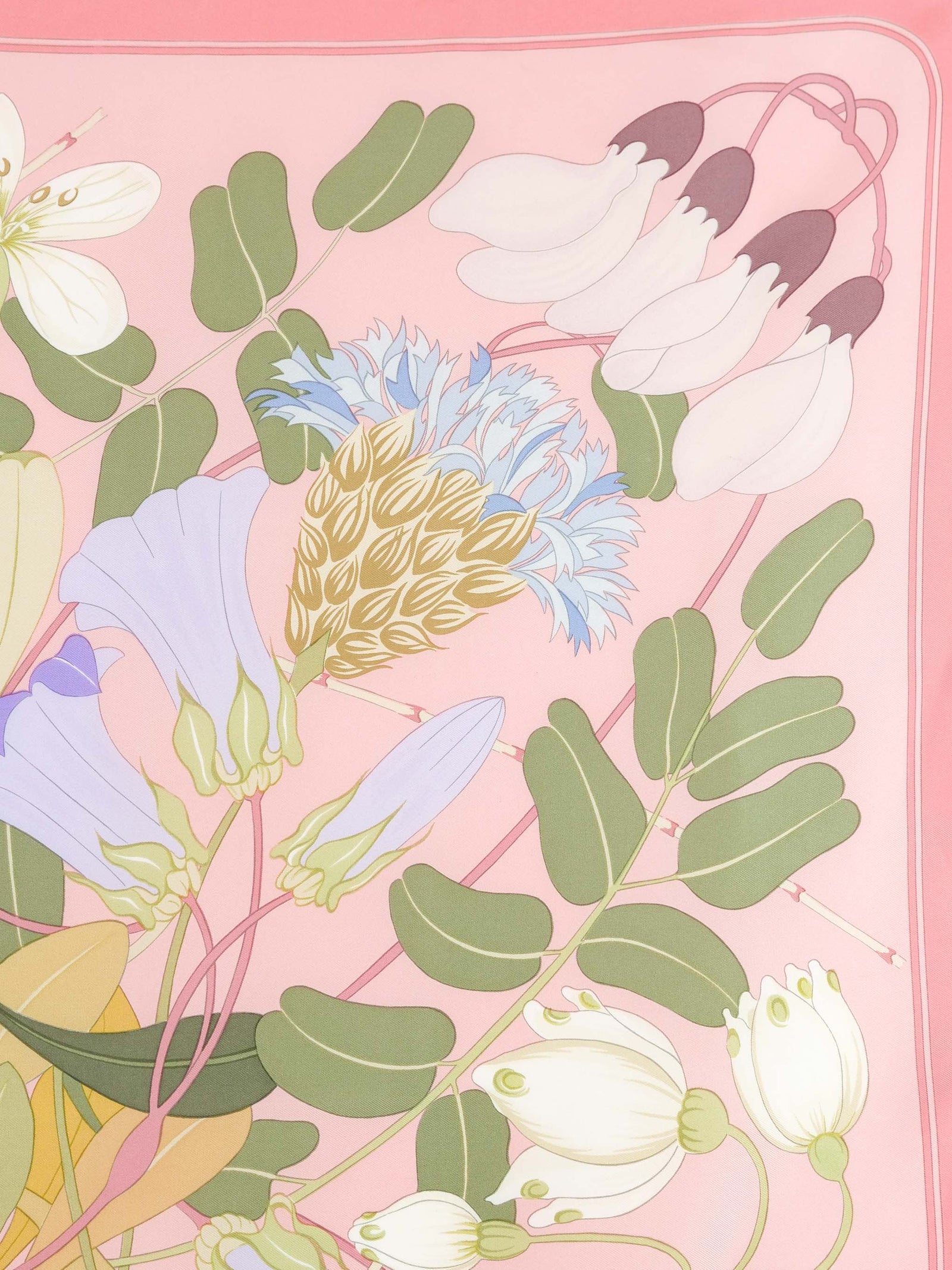 Hermes Pink Flora Graeca Scarf