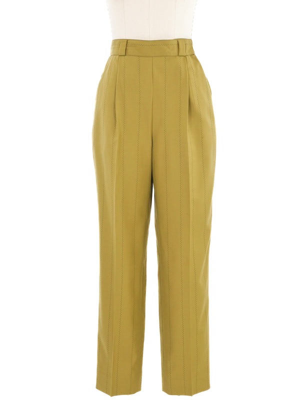 1990s Gianni Versace Olive Green Pant Suit Suit arcadeshops.com