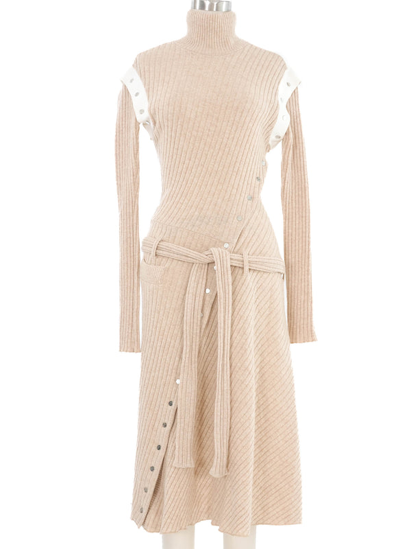 Paco Rabanne Asymmetric Snap Knit Dress Dress arcadeshops.com