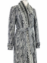 Fur Trimmed Black and White Wool Coat Outerwear arcadeshops.com