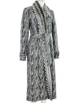 Fur Trimmed Black and White Wool Coat Outerwear arcadeshops.com