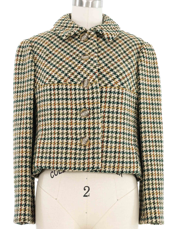 1960s Geoffrey Beene Houndstooth Cropped Jacket Outerwear arcadeshops.com