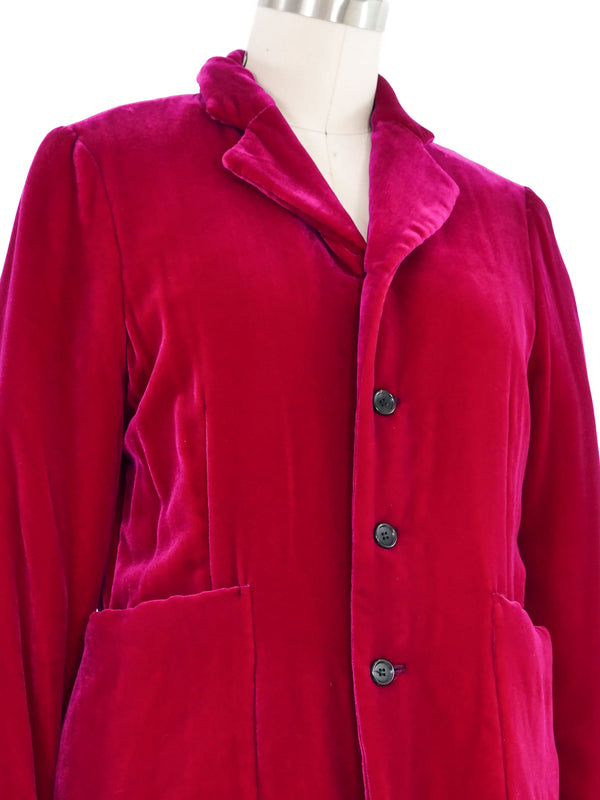 1990s Comme des Garcons Deep Pink Velvet Jacket arcadeshops.com