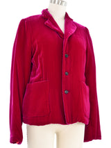 1990s Comme des Garcons Deep Pink Velvet Jacket arcadeshops.com