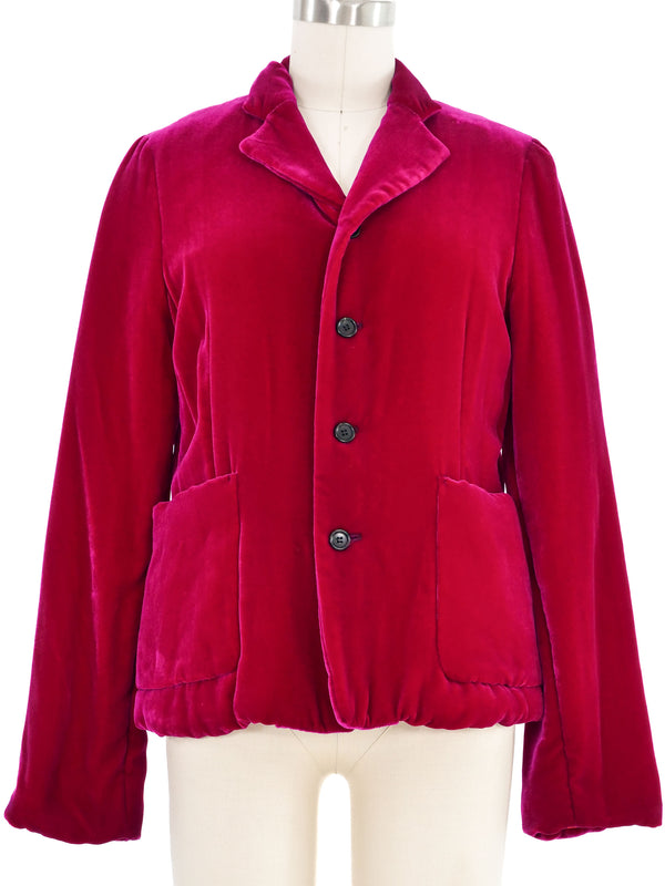 1990s Comme des Garcons Deep Pink Velvet Jacket arcadeshops.com