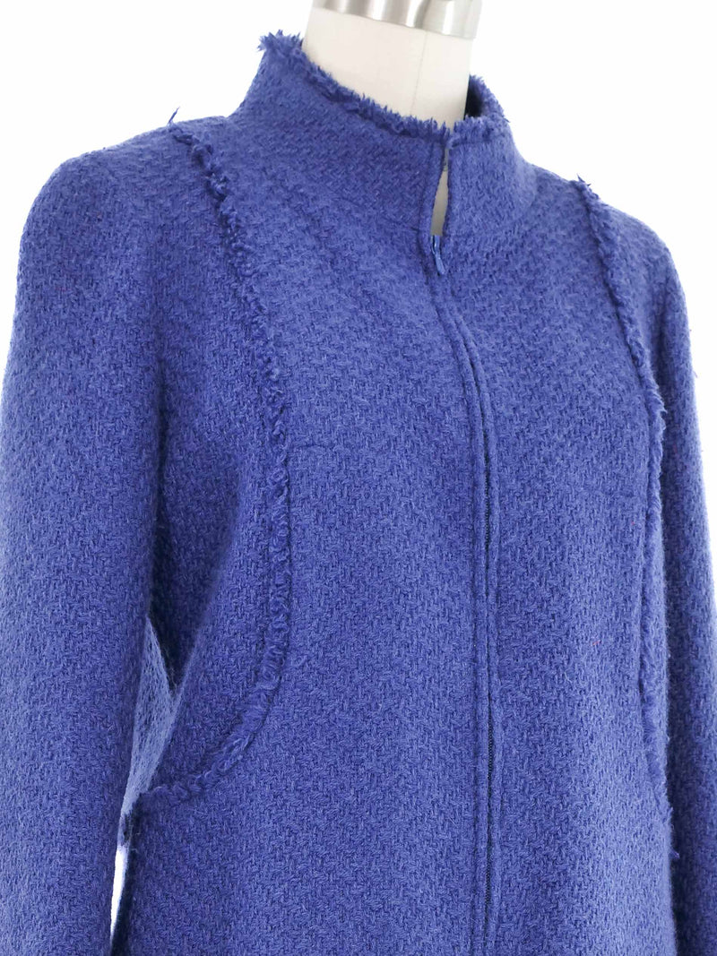 2004 Chanel Indigo Tweed Zip Jacket Jacket arcadeshops.com