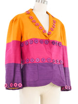 Moschino Button Trim Satin Blazer Jacket arcadeshops.com