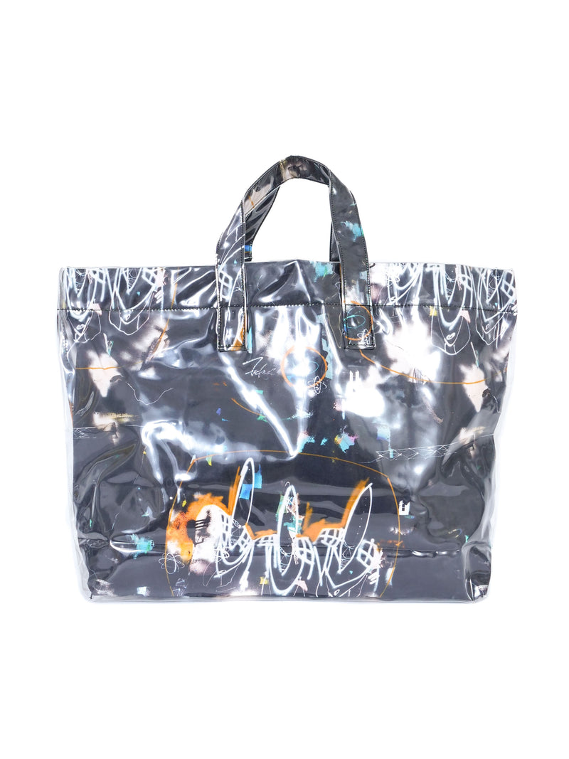 2021 Comme des Garcons Futura 2000 Black Abstract Vinyl Tote Accessory arcadeshops.com